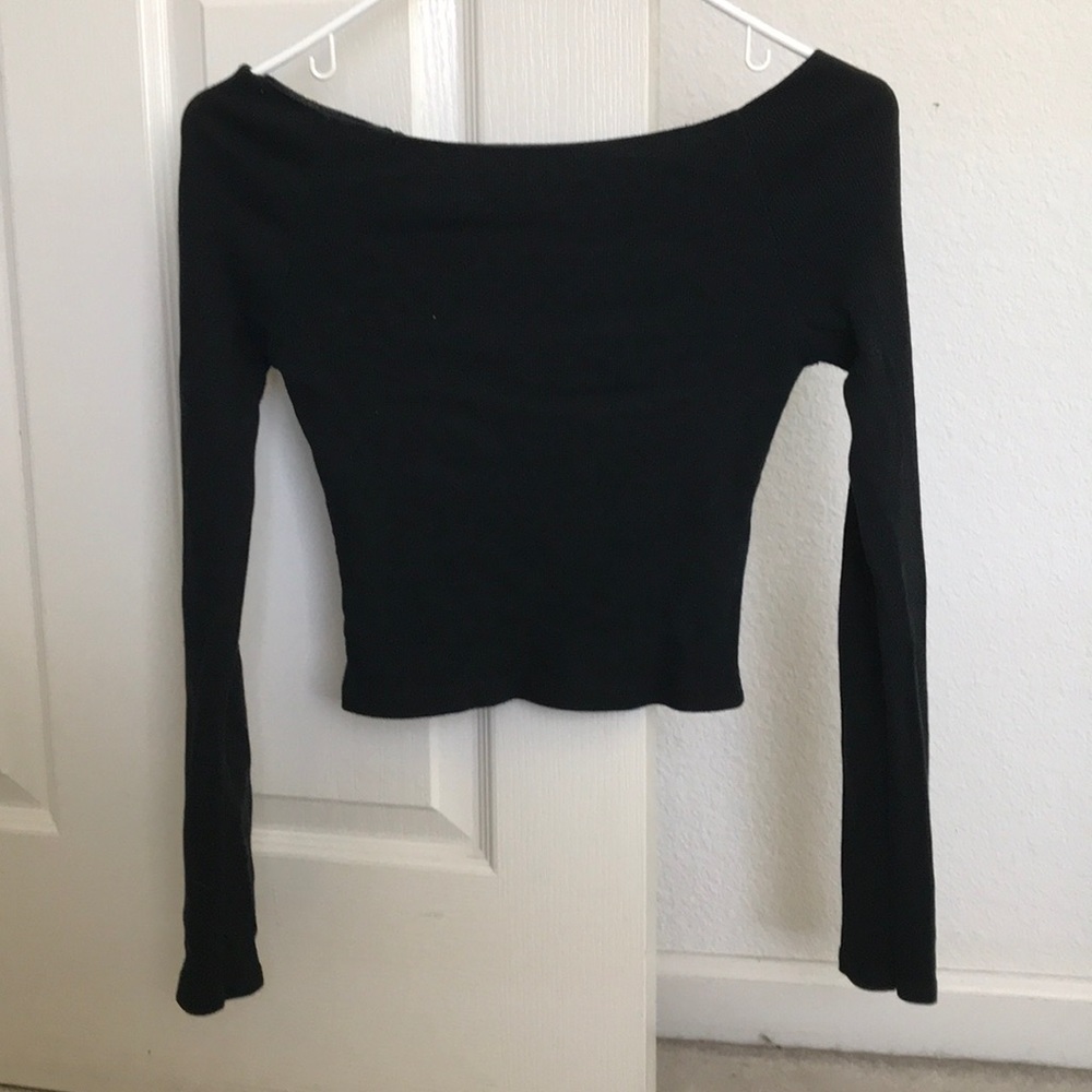 Brandy Melville Black Over the Shoulder Top